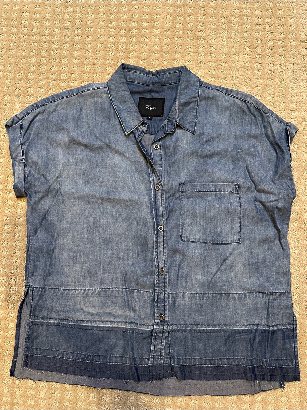 Rails Blue Short-Sleeve Denim Button Shirt